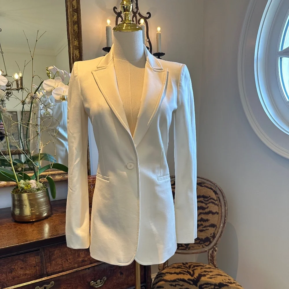 NEW WITH TAGS Alice & Olivia Breann fitted blazer off white size 0 - Picture 6 of 10